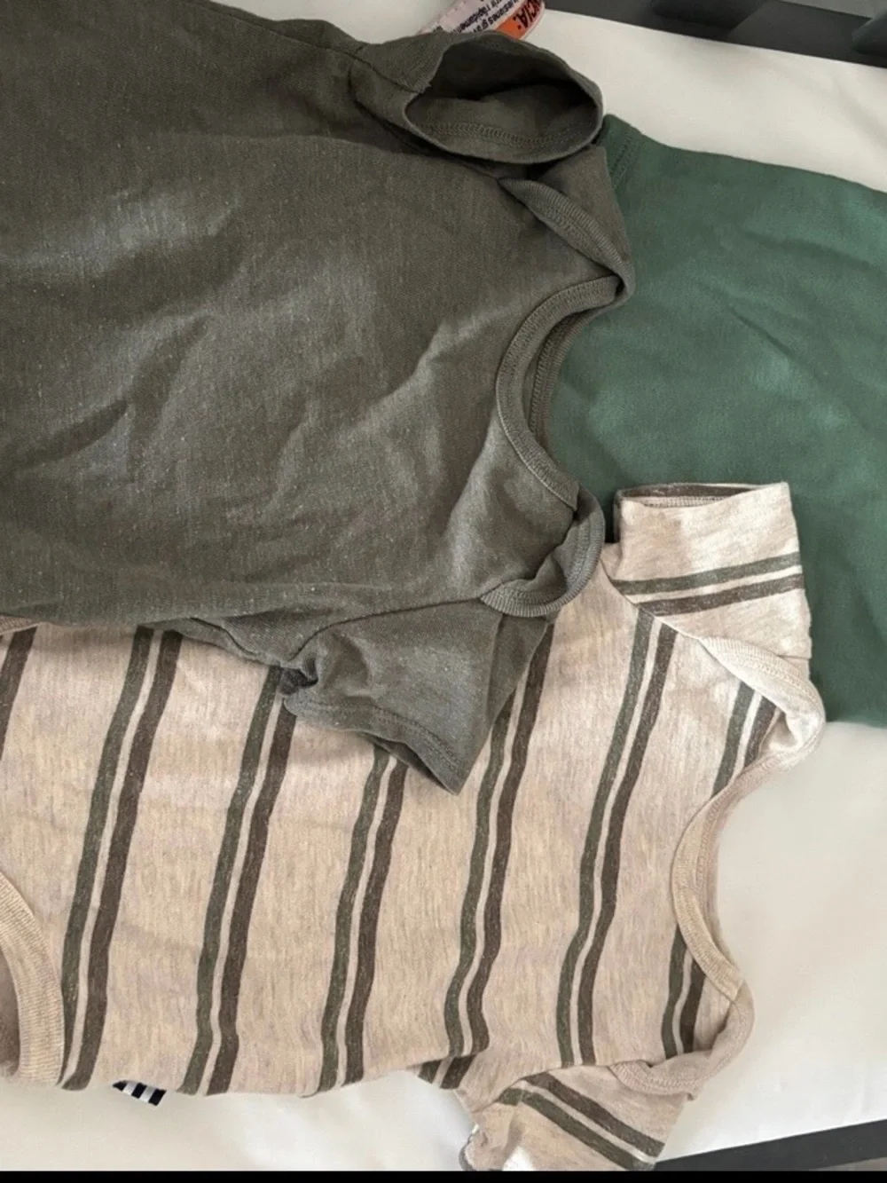 Neutral & Olive Crewneck Tees - 3 Pack